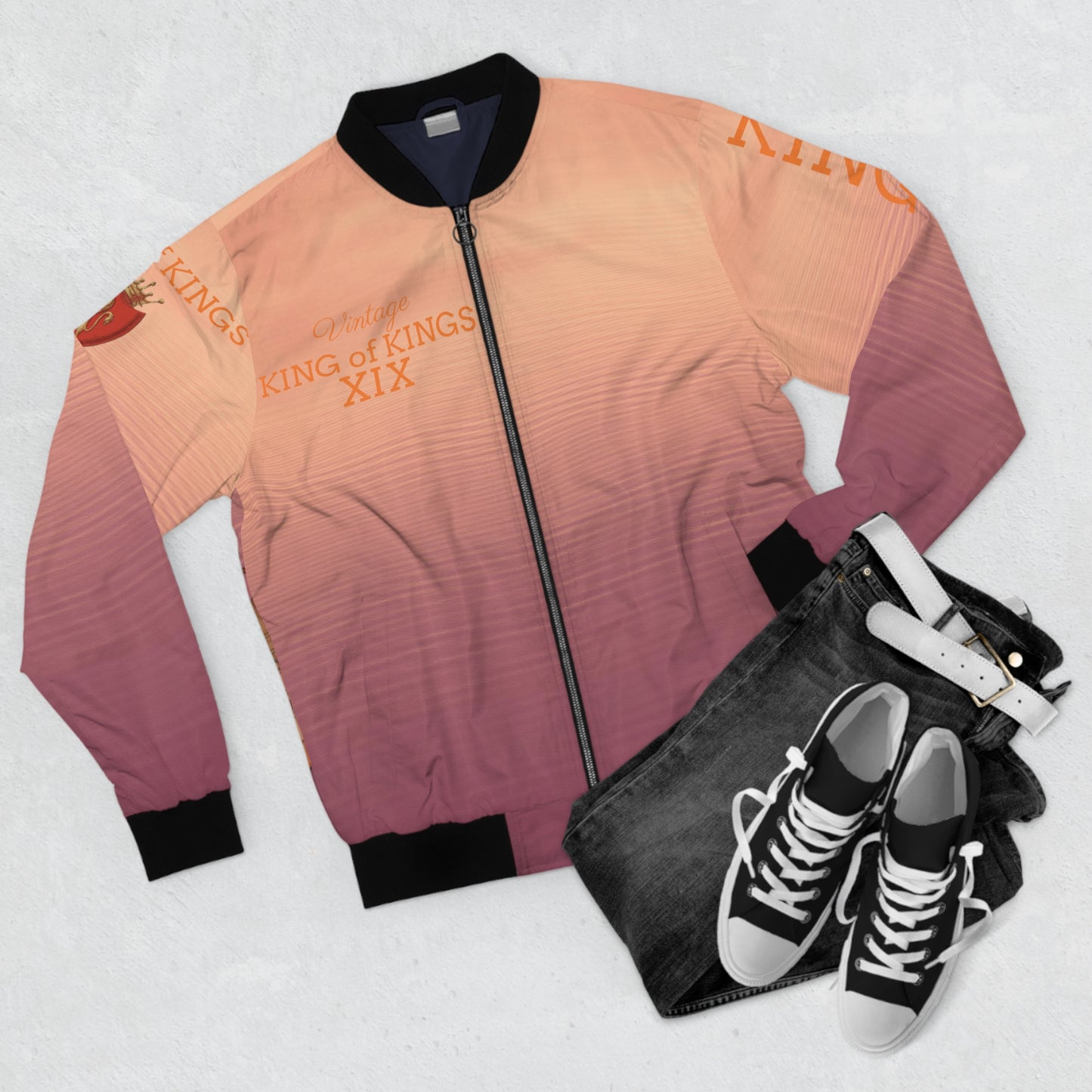 Men's Vintage King of Kings AOP Bomber Jacket