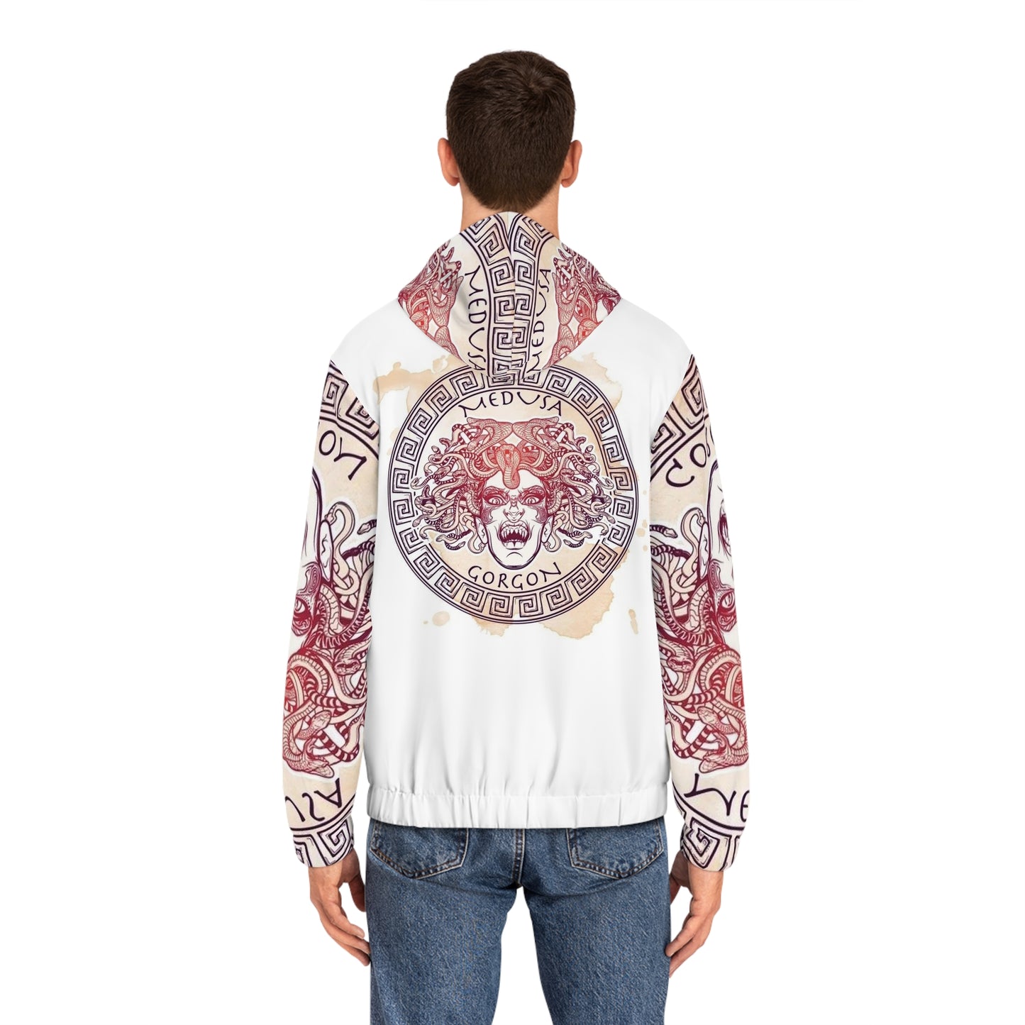 Men's Small Color Fuse Madusa Full-Zip Hoodie (AOP)