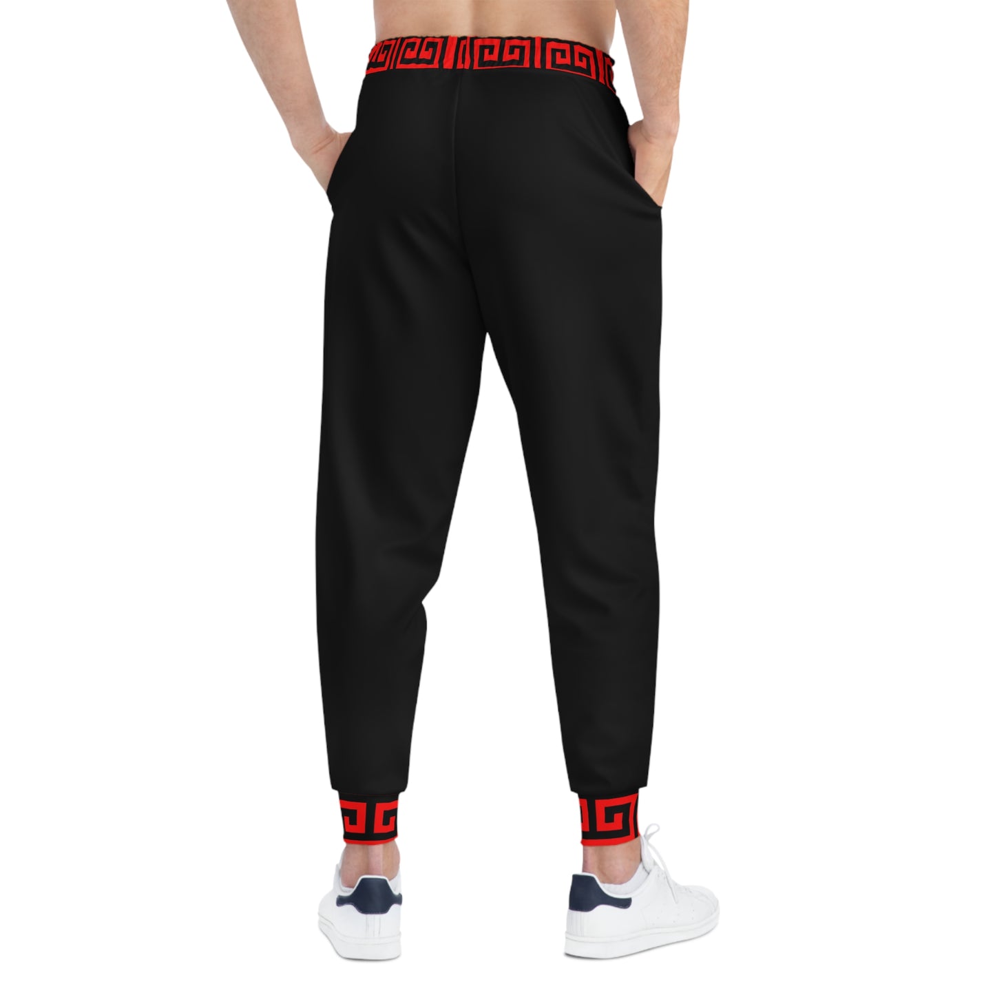 Art Lust Red/Black Greek Athletic Joggers (AOP)