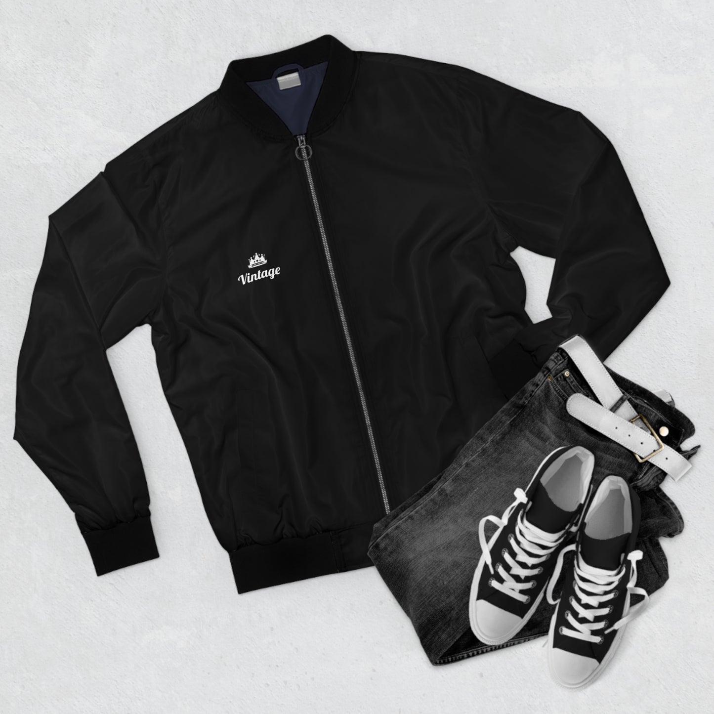 Men's Vintage Art Lust Logo Bomber Jacket (AOP)