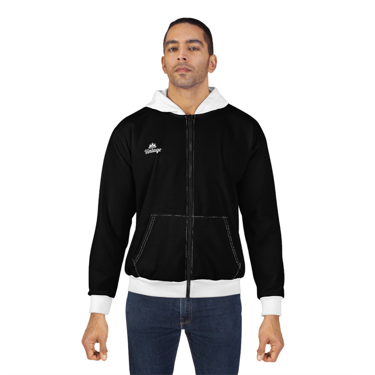 Black Freecss Art Lust Zip Hoodie (AOP)