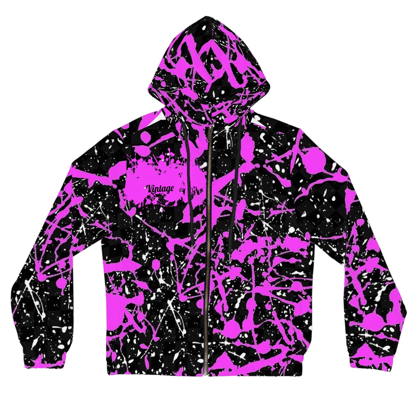 Womens Full-Zip Exotic Pink Hoodie (AOP)