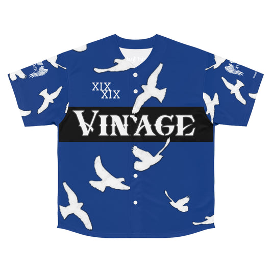 Men's Blue/White Vintage Art Lust Dove's Above Baseball Jersey