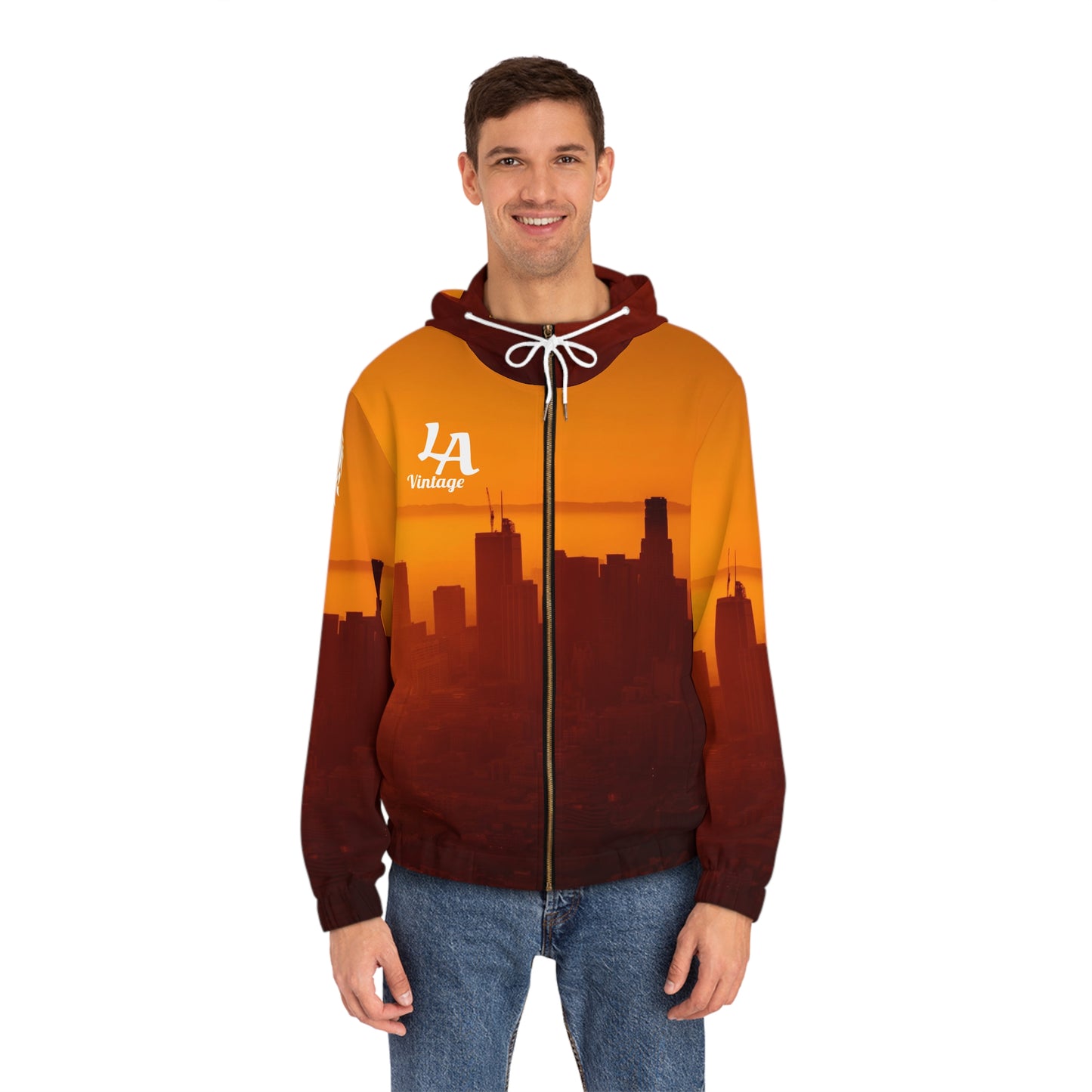 Men's Vintage LA Full-Zip Hoodie (AOP)