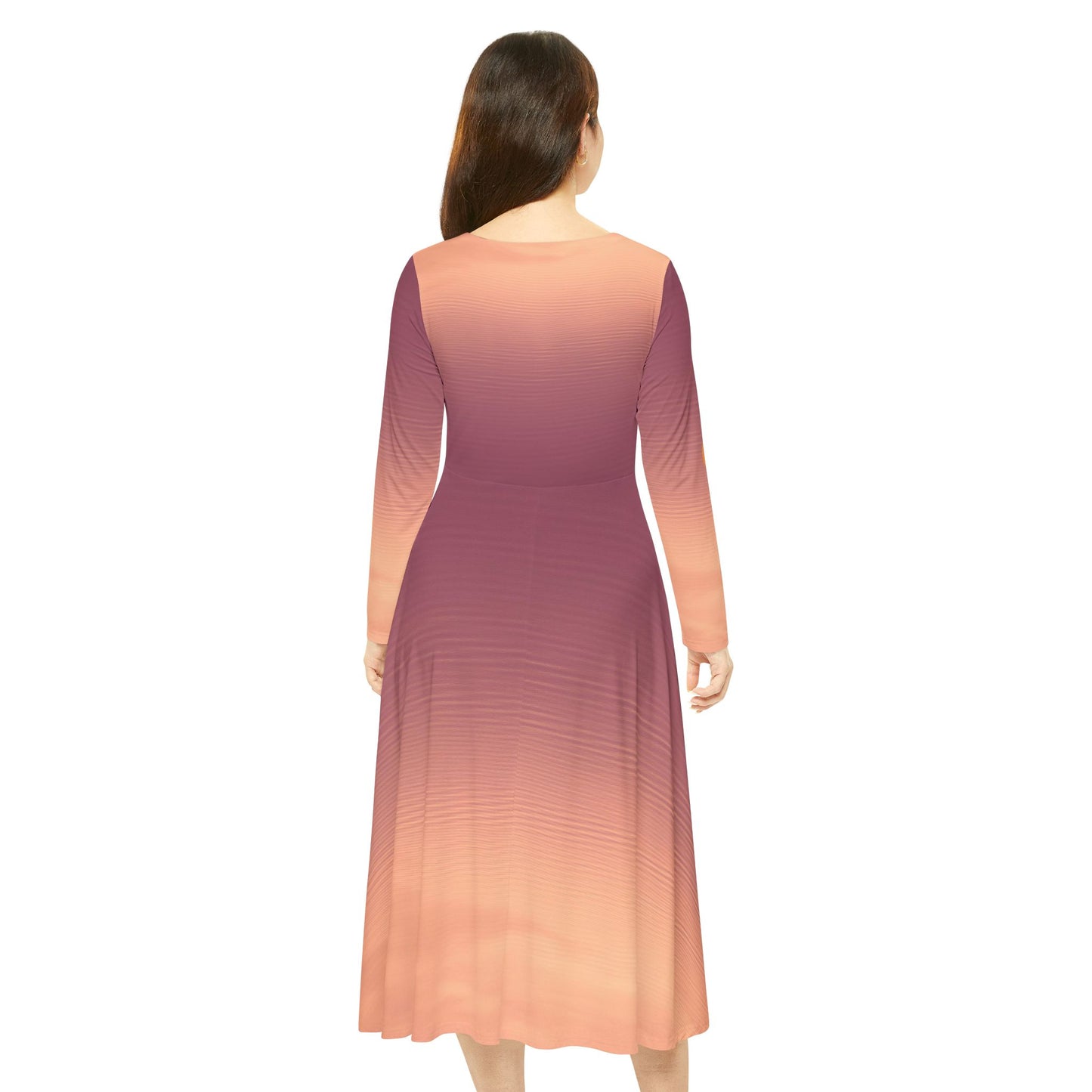 Women's Vintage Gradient Long Sleeve Dance Dress