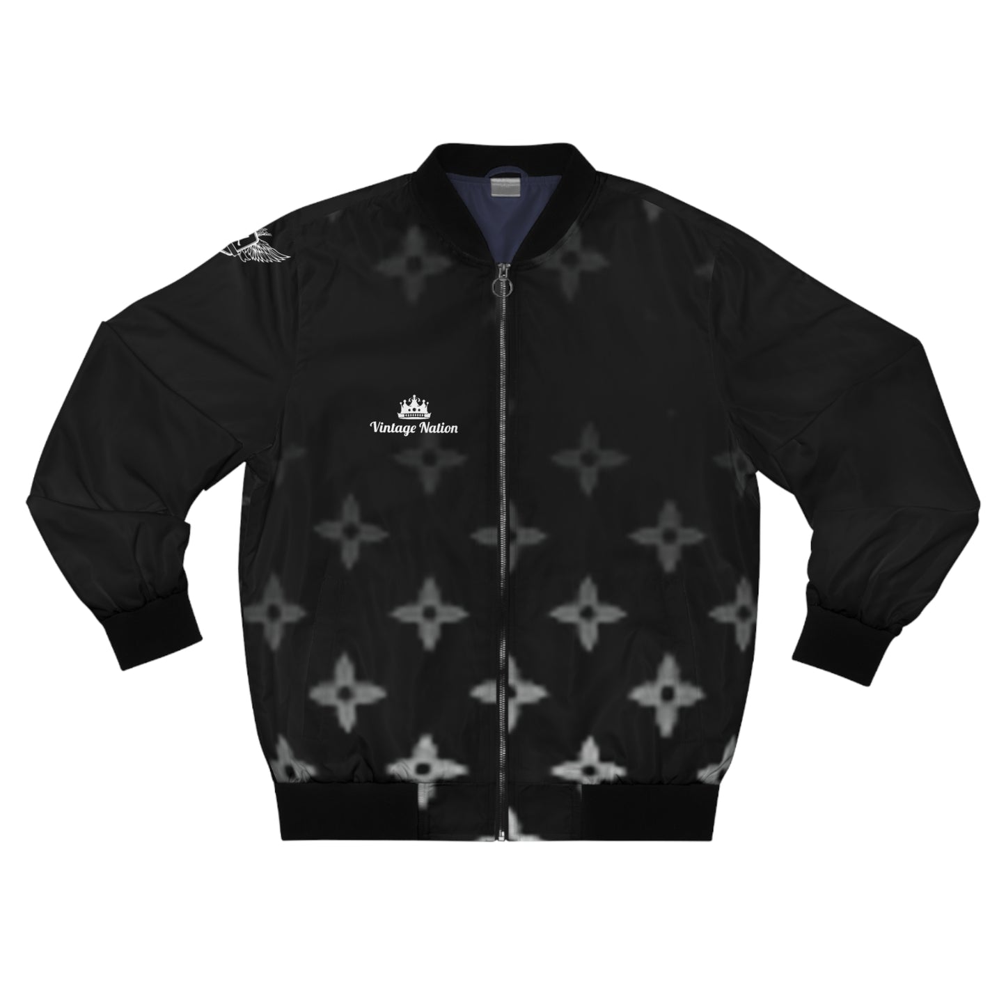 Men's Vintage Black La Fleur Bomber Jacket (AOP)