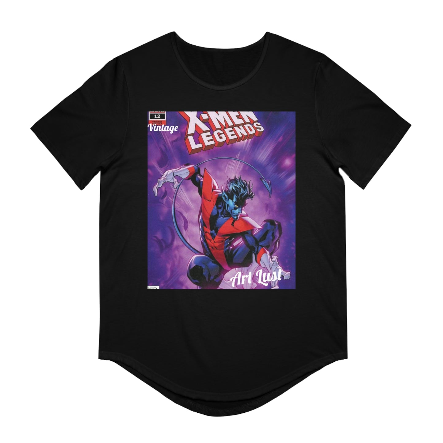 Men's Night Crawler Comic Art Lust Jersey Curved Hem Tee