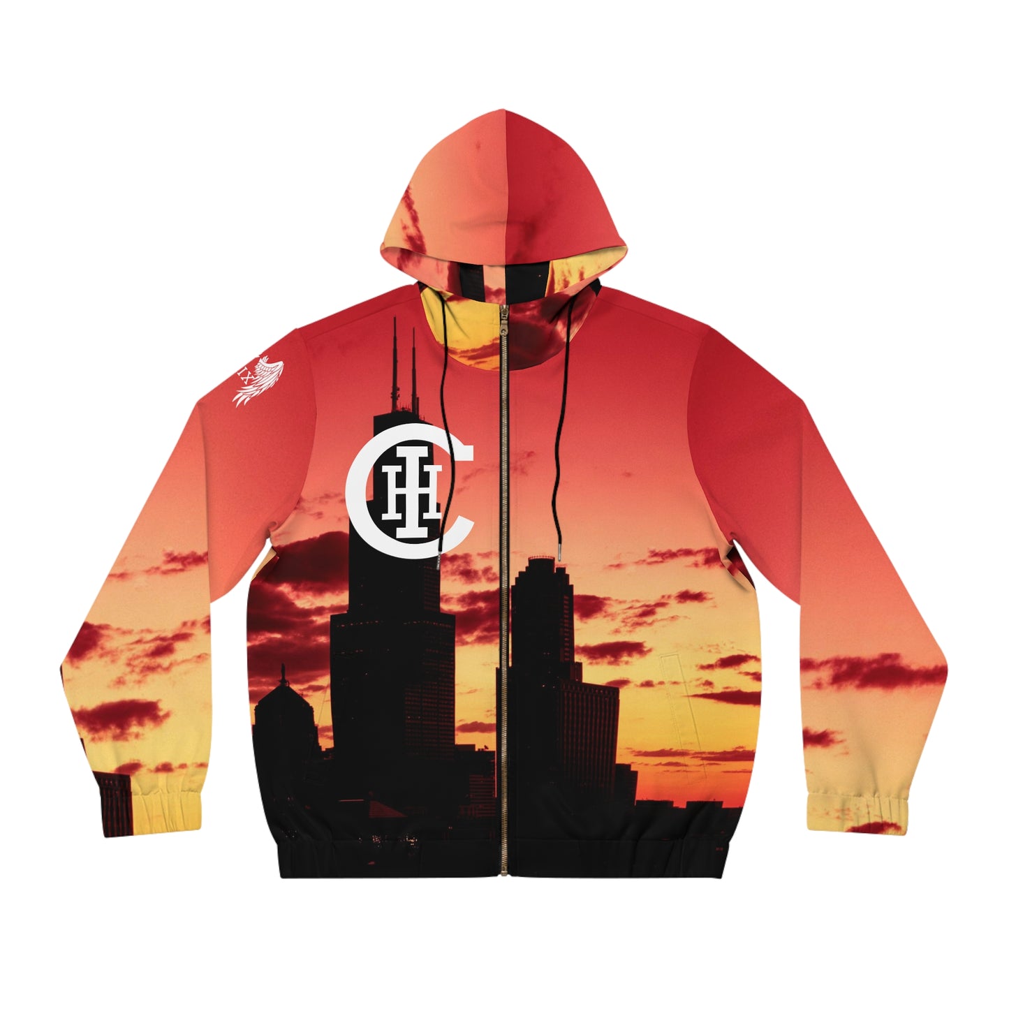 Men's Vintage Chicago Full-Zip Hoodie (AOP)