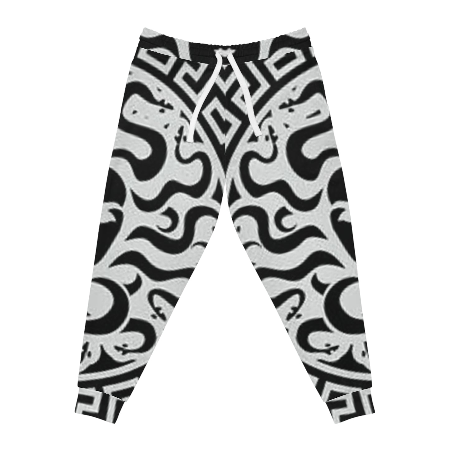 Athletic Black/White Lion Madusa Joggers (AOP)