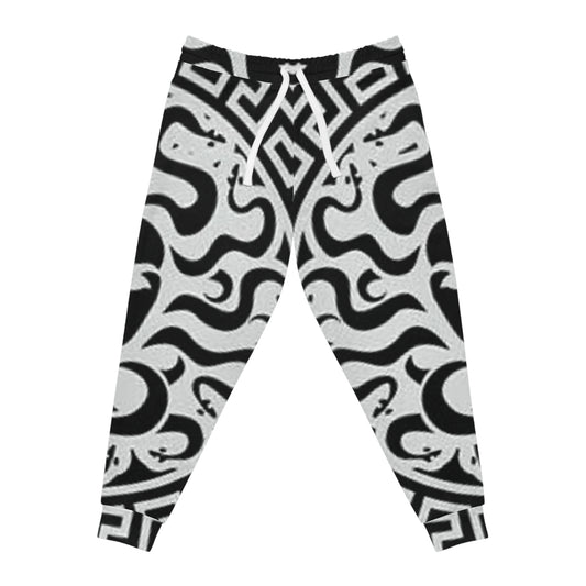Athletic Black/White Lion Madusa Joggers (AOP)