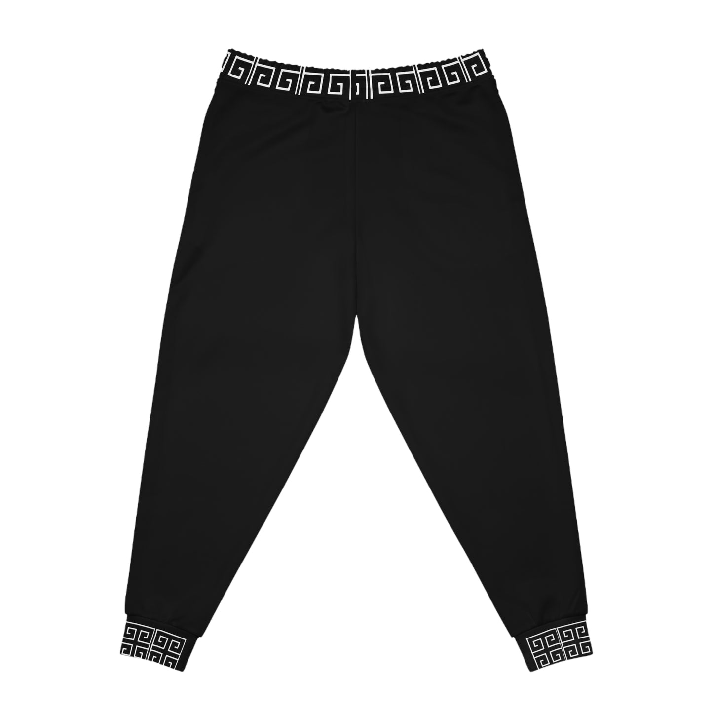 Art Lust White/Black Greek Athletic Joggers (AOP)