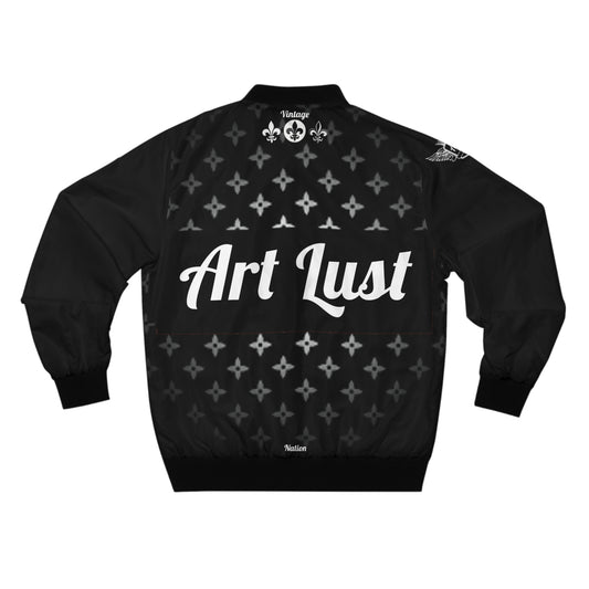 Men's Vintage Black La Fleur Bomber Jacket (AOP)