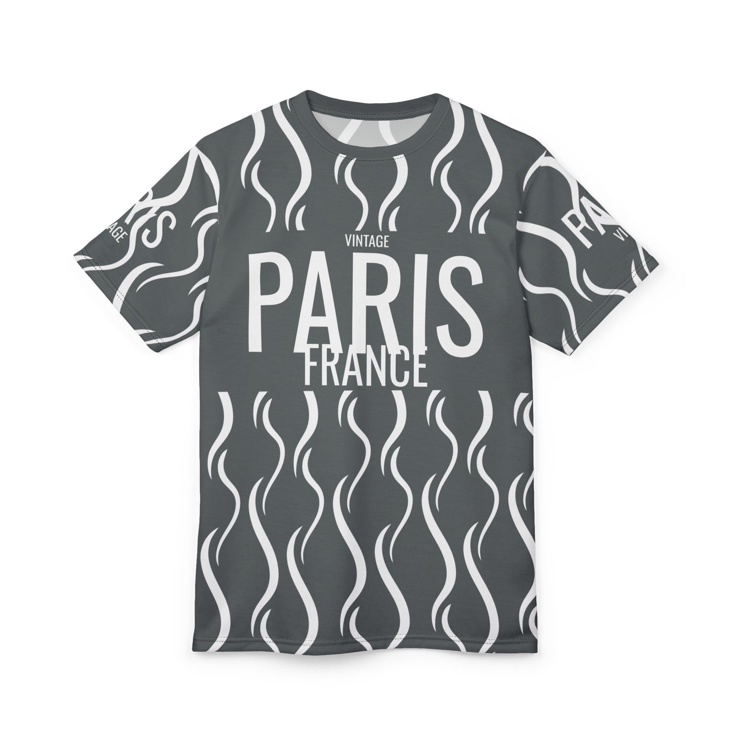 Limited Vintage Paris Grey/White AOP Cut & Sew Tee