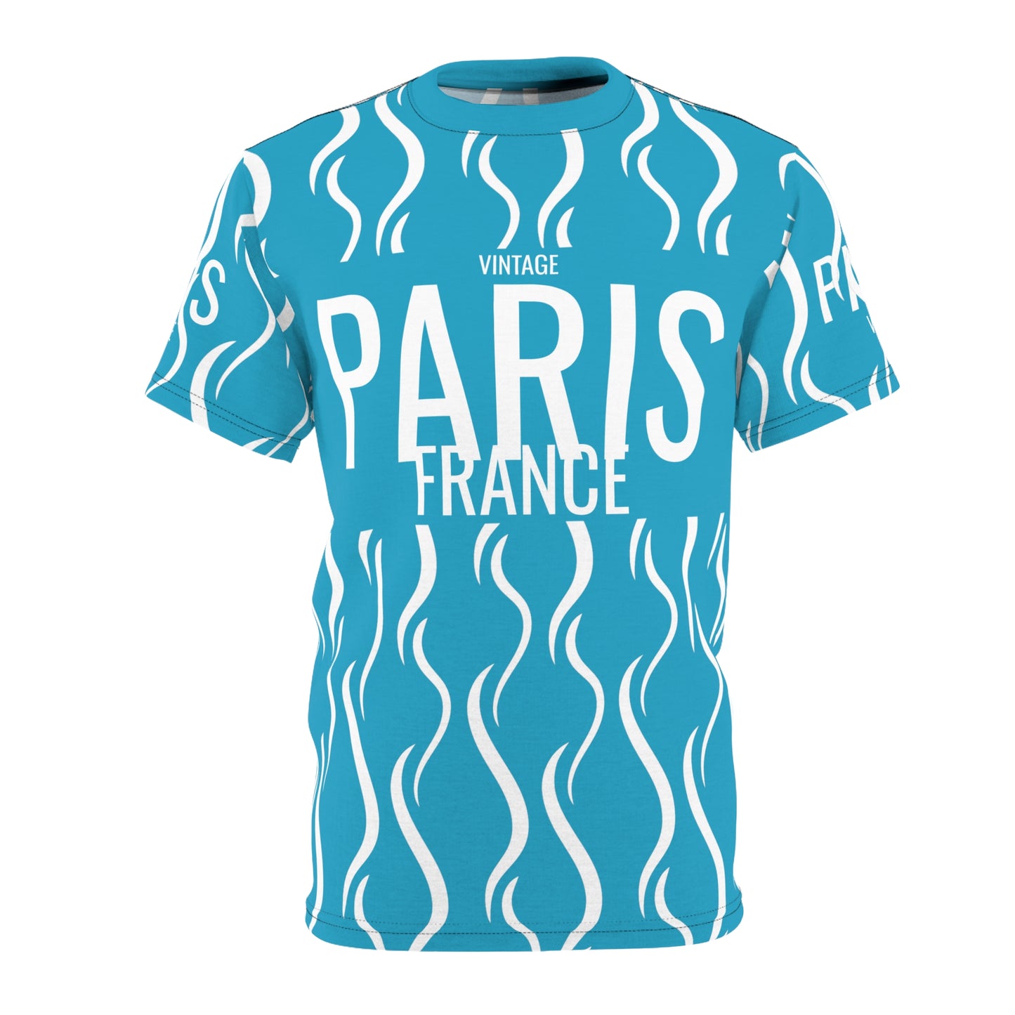 Limited Vintage Paris Turquoise AOP Cut & Sew Tee