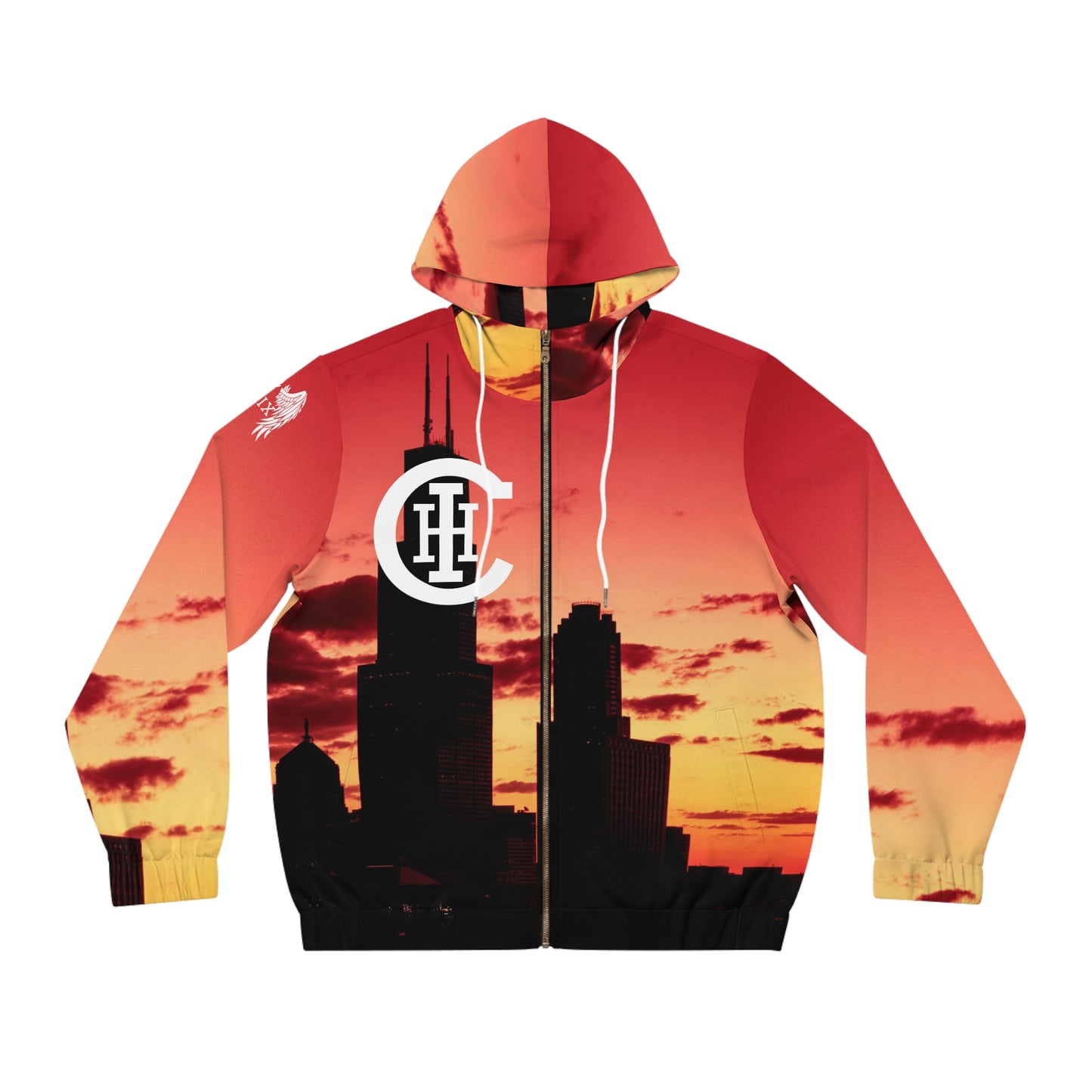 Men's Vintage Chicago Full-Zip Hoodie (AOP)