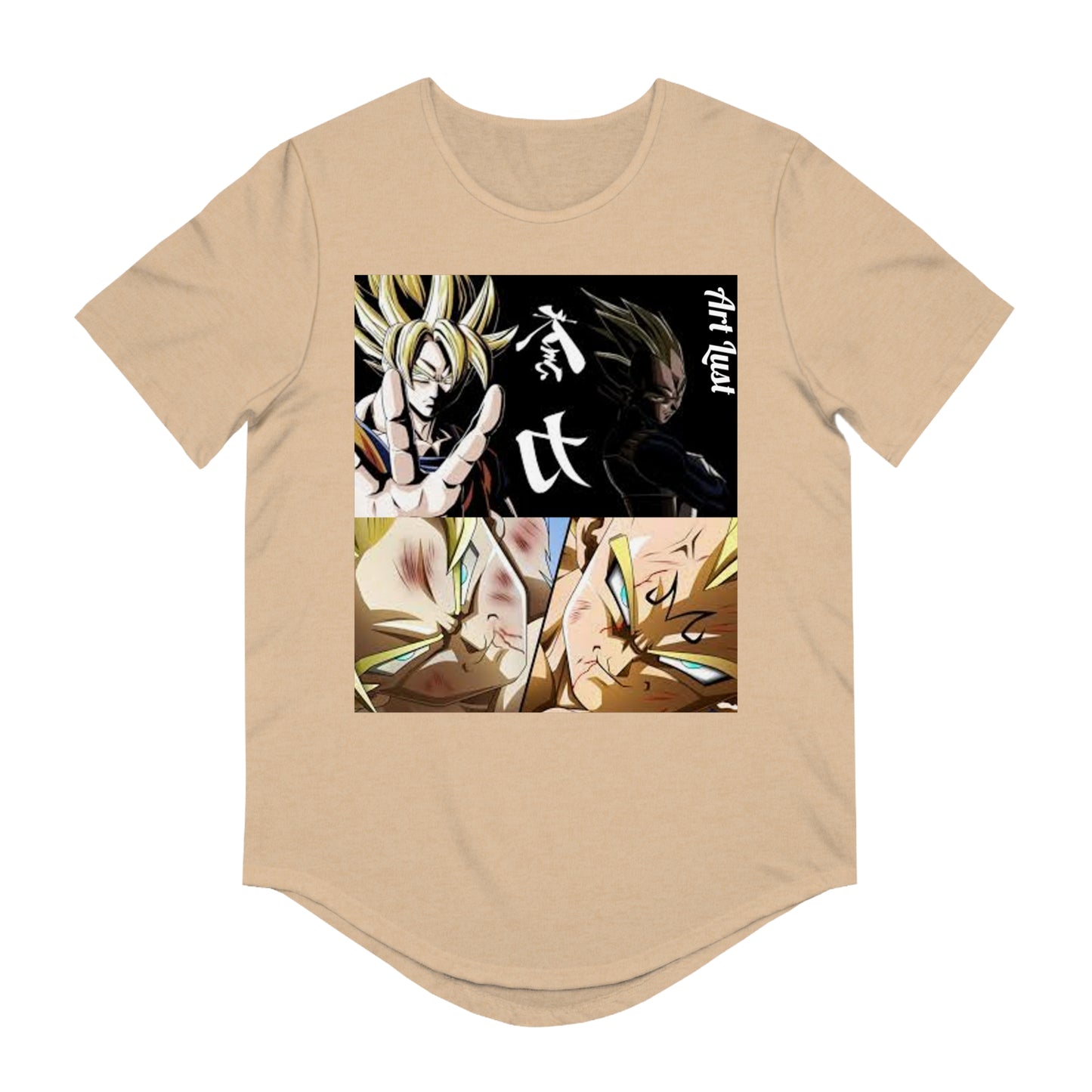 Men's Vintage Saiyan Fury Art Lust Jersey Curved Hem Tee