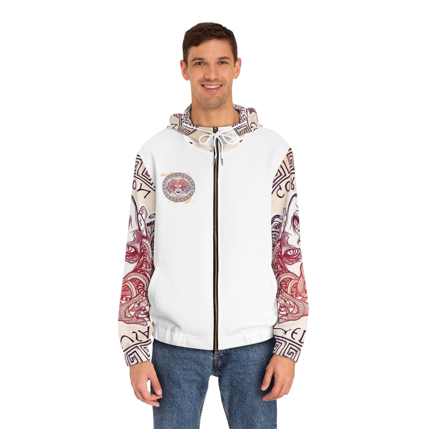 Men's Small Color Fuse  Madusa Full-Zip Hoodie (AOP)