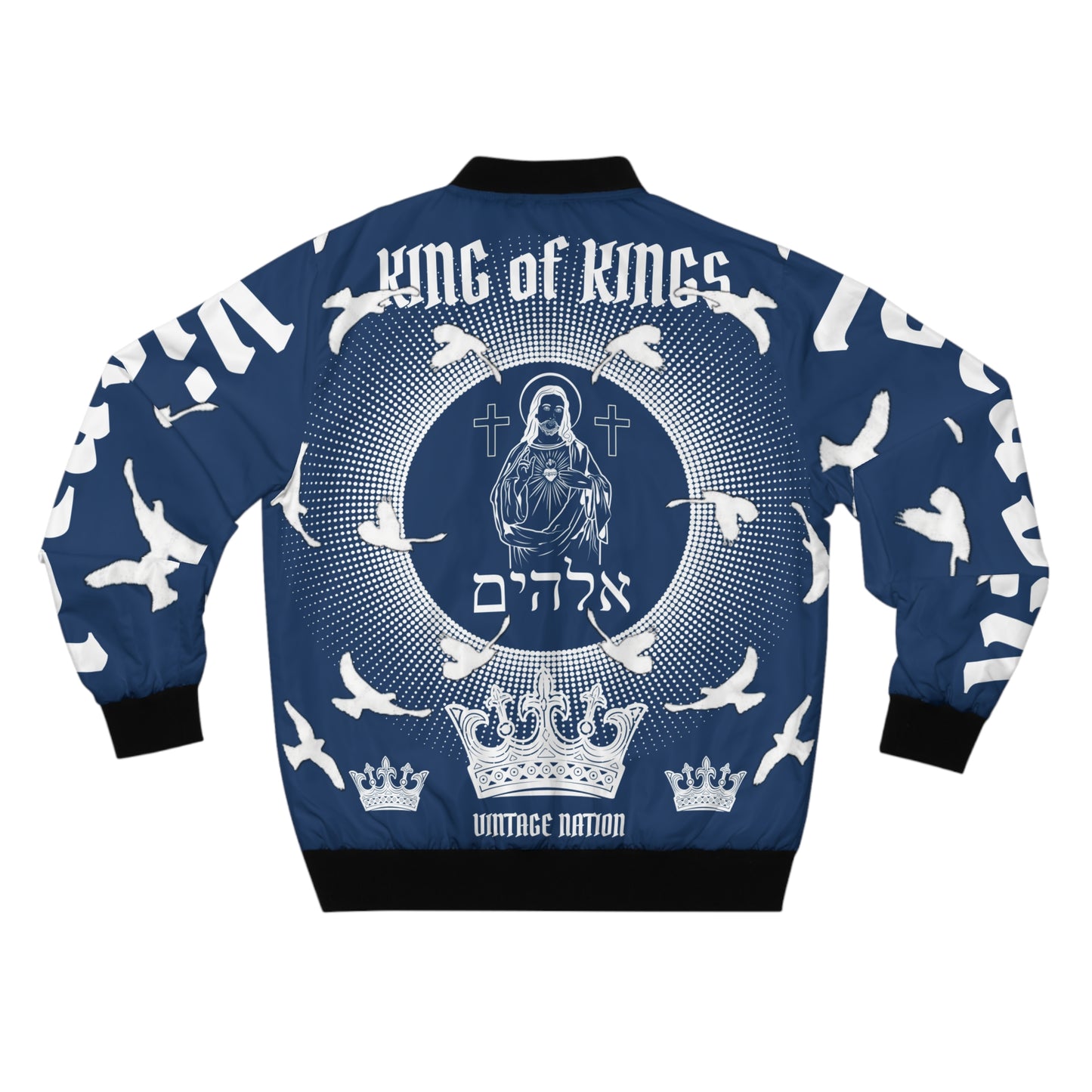 Men's Ashy Blue/White K.O.K. Bomber Jacket