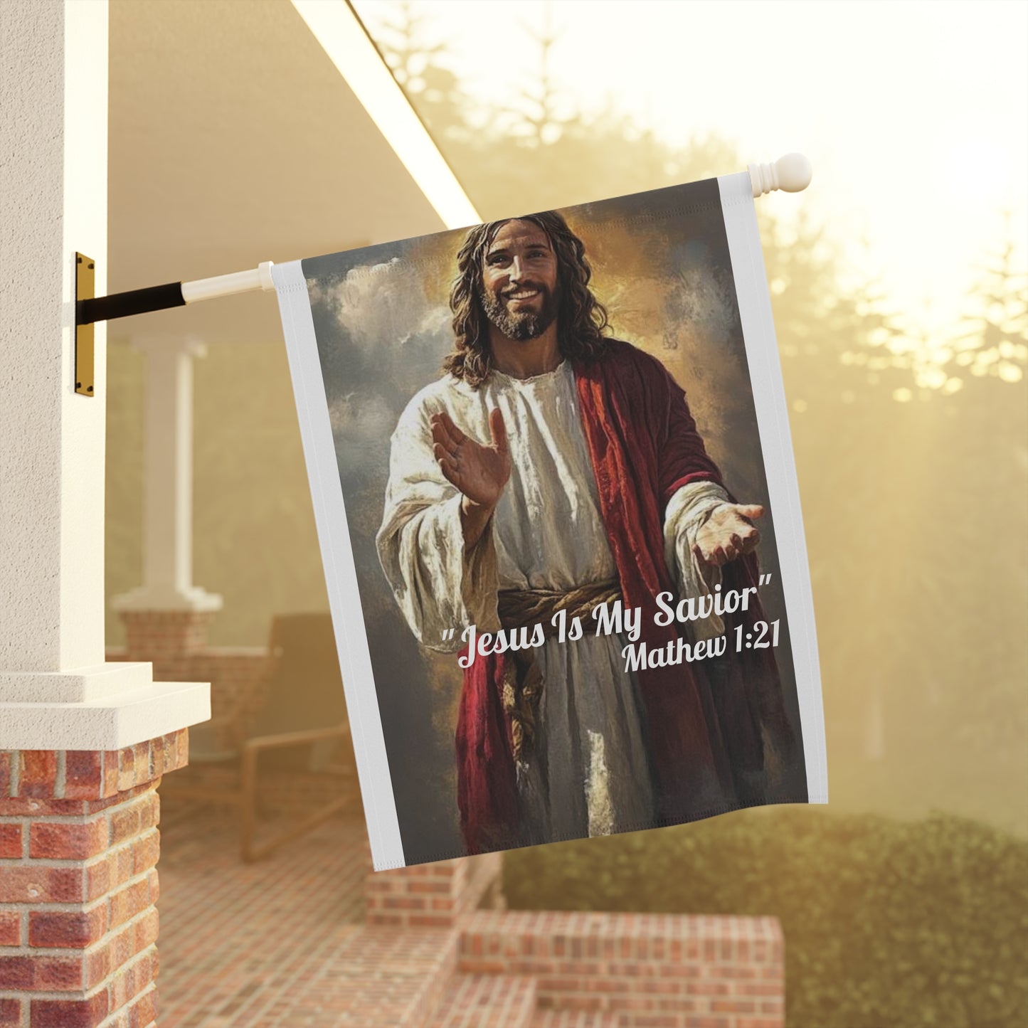 "Jesus Is My Savior" Mathew 1:21 Decorative Yard Banner