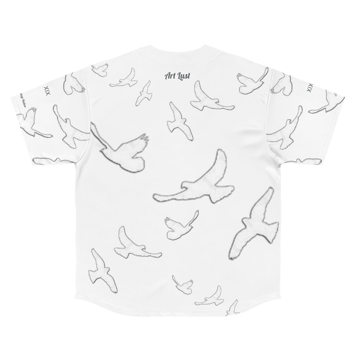 Men's Grey/White Vintage Art Lust Dove's Above Baseball Jersey