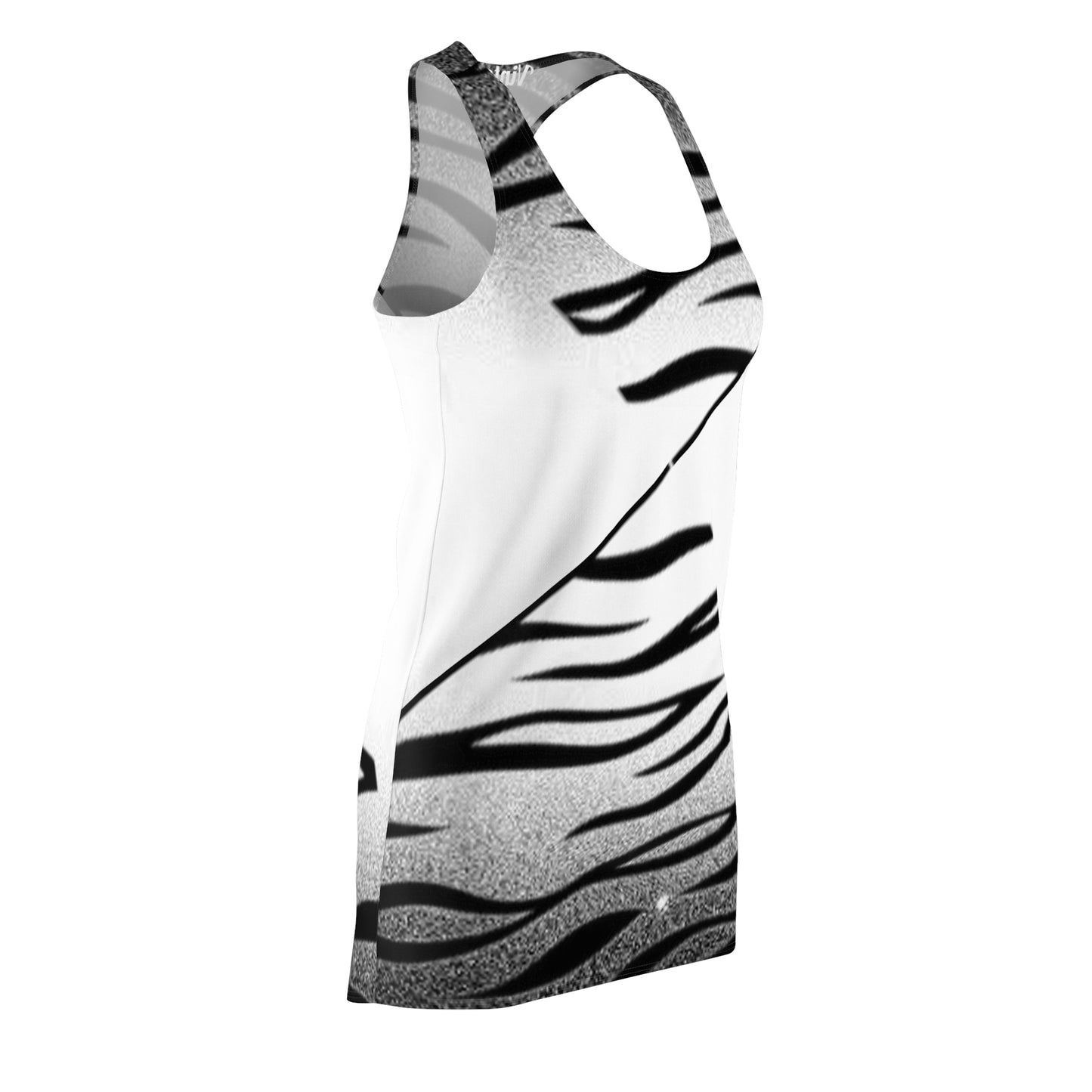 Women's Custom Zebra Print Cut & Sew Racerback Dress (AOP)