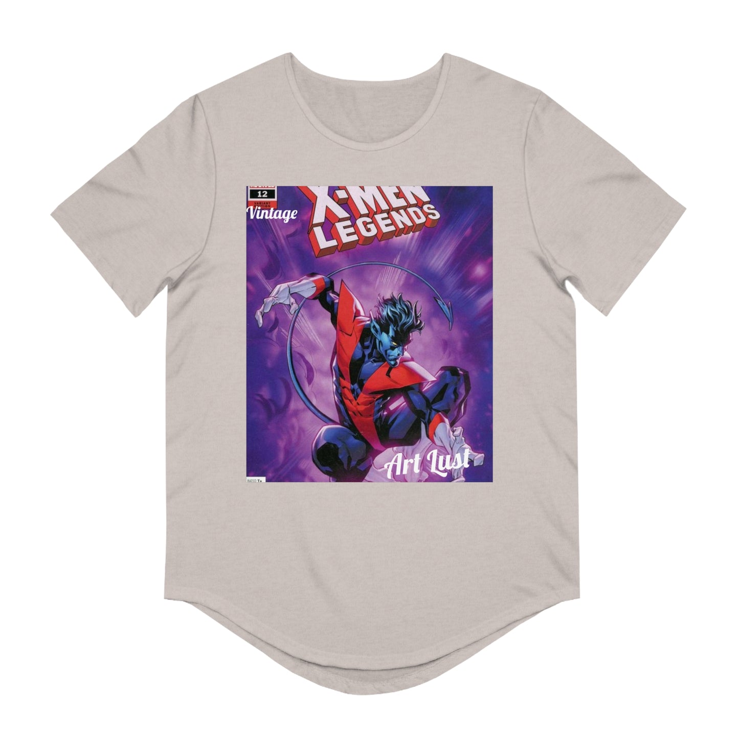 Men's Night Crawler Comic Art Lust Jersey Curved Hem Tee