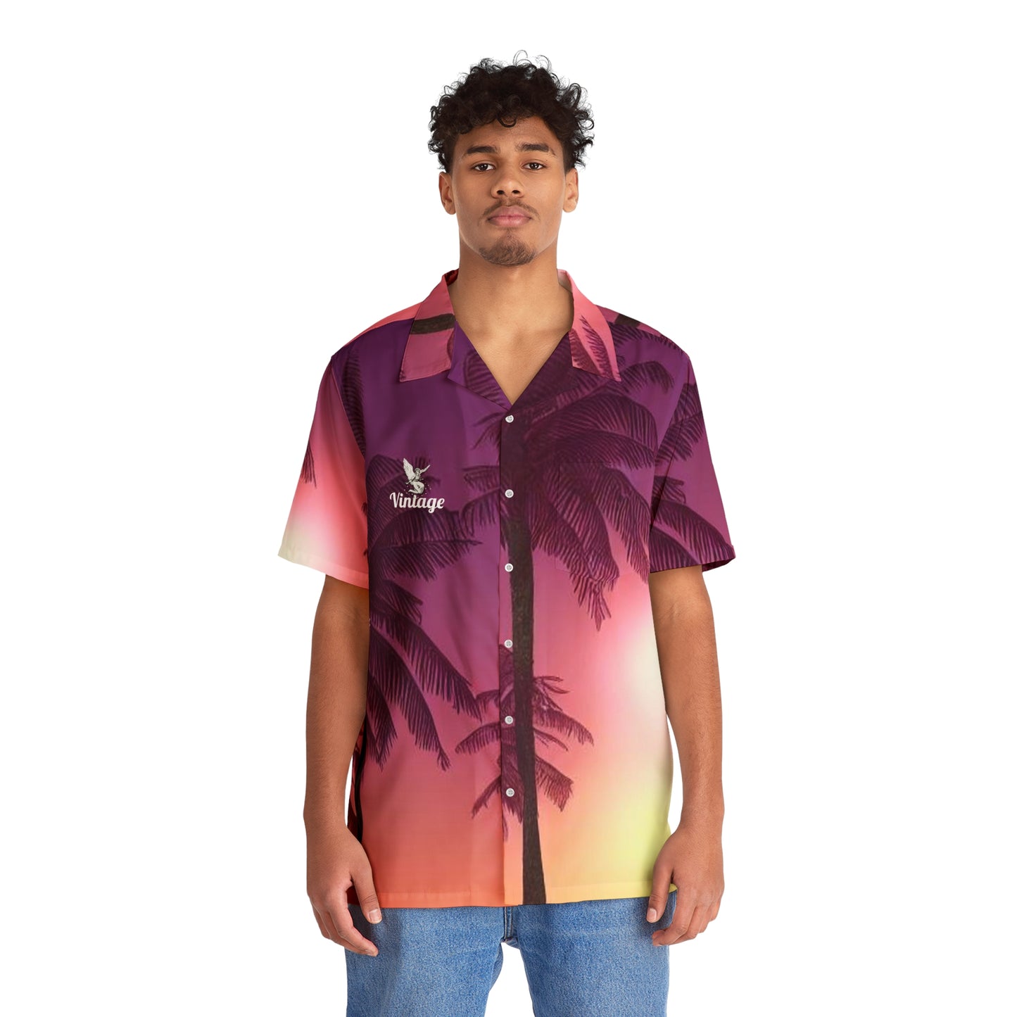 Men's Vintage Vice City Hawaiian Shirt (AOP)