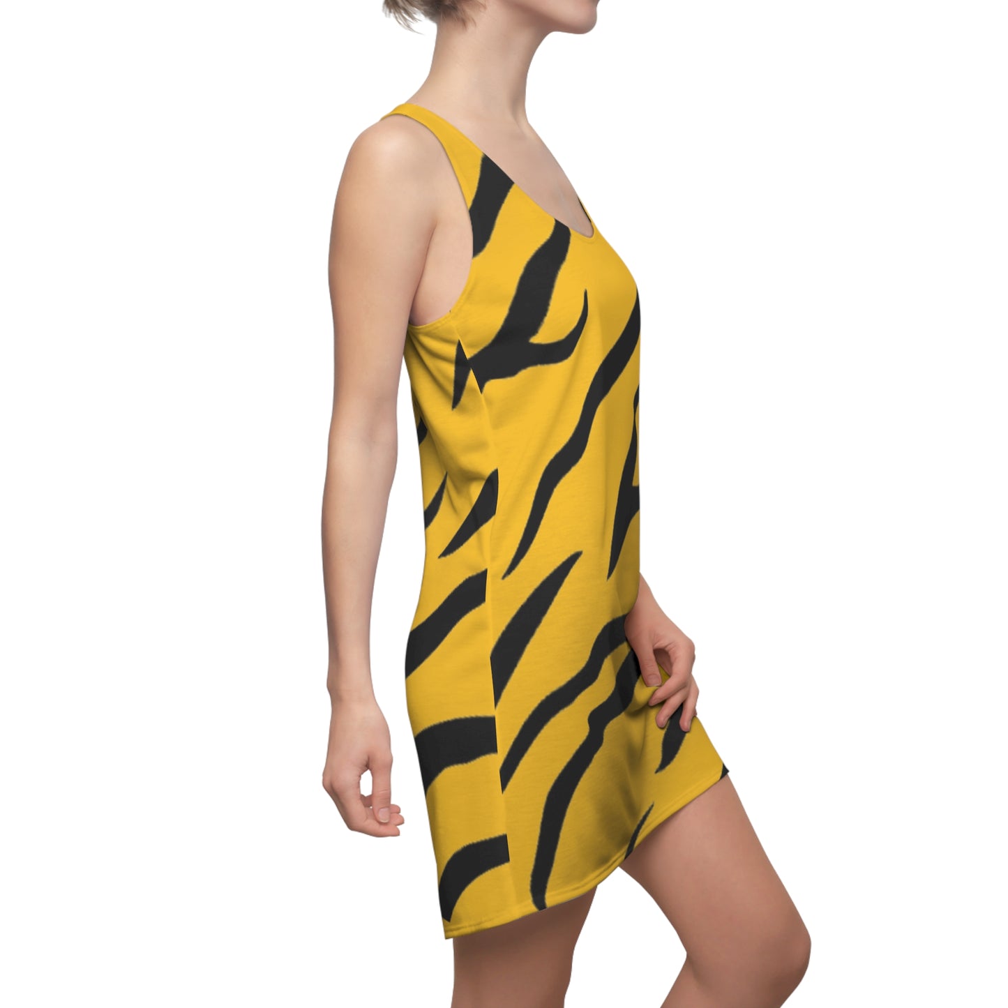 Women's Vintage Zebra/Yellow Cut & Sew Racerback Dress