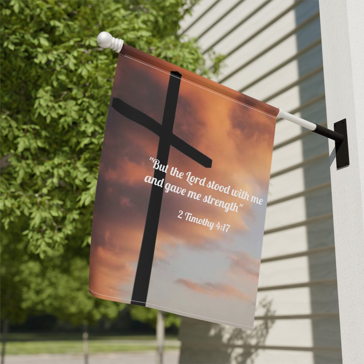 "The Lord stood With Me" Timothy 4:17 Decorative Yard Banner