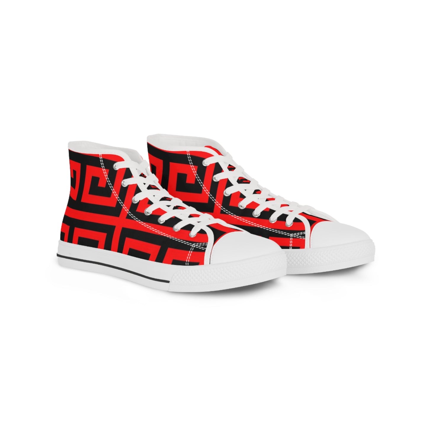 Vintage Made Greek Pattern High Top Sneakers