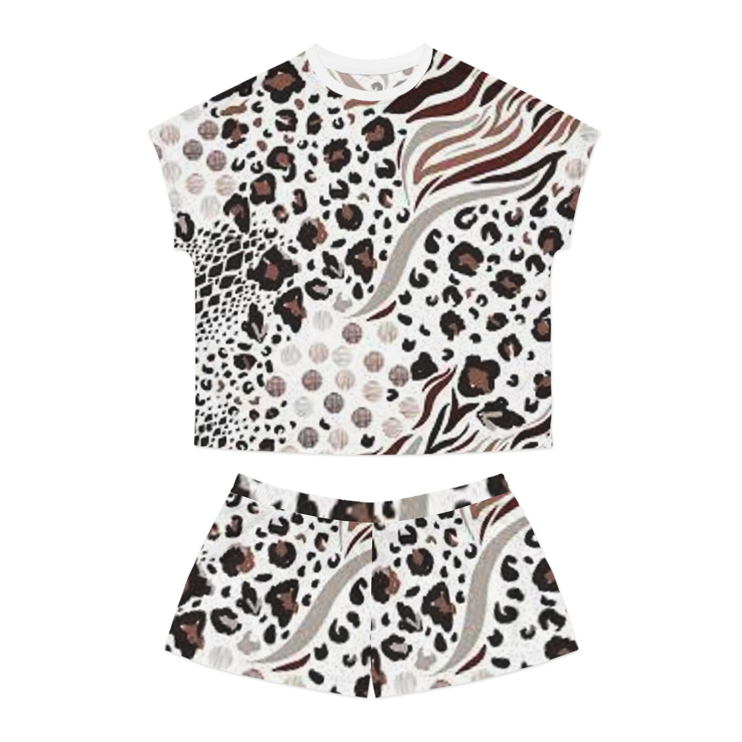 Women's Mixed Animal Print Short Pajama Set (AOP)