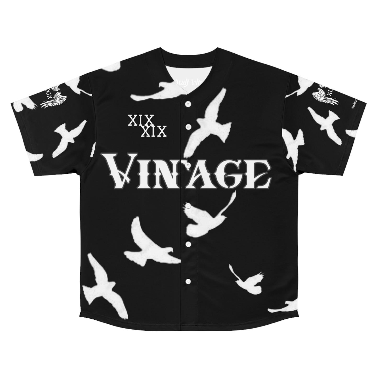Men's Black/White Vintage Art Lust Dove's Above Baseball Jersey