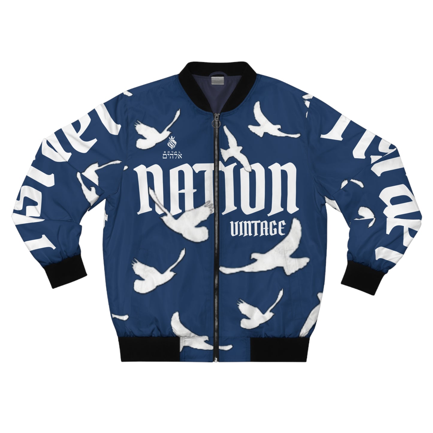 Men's Ashy Blue/White K.O.K. Bomber Jacket
