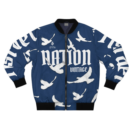 Men's Ashy Blue/White K.O.K. Bomber Jacket