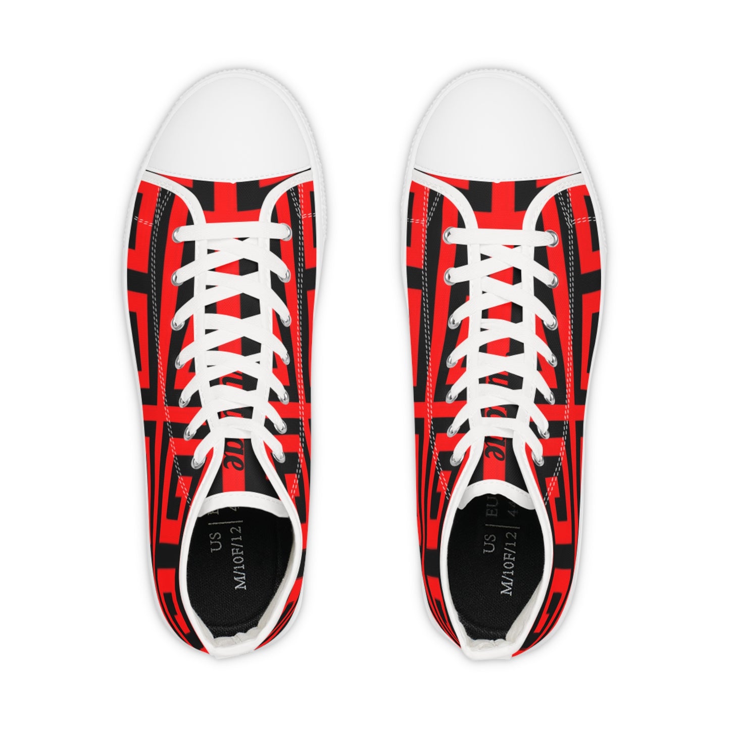 Vintage Made Greek Pattern High Top Sneakers