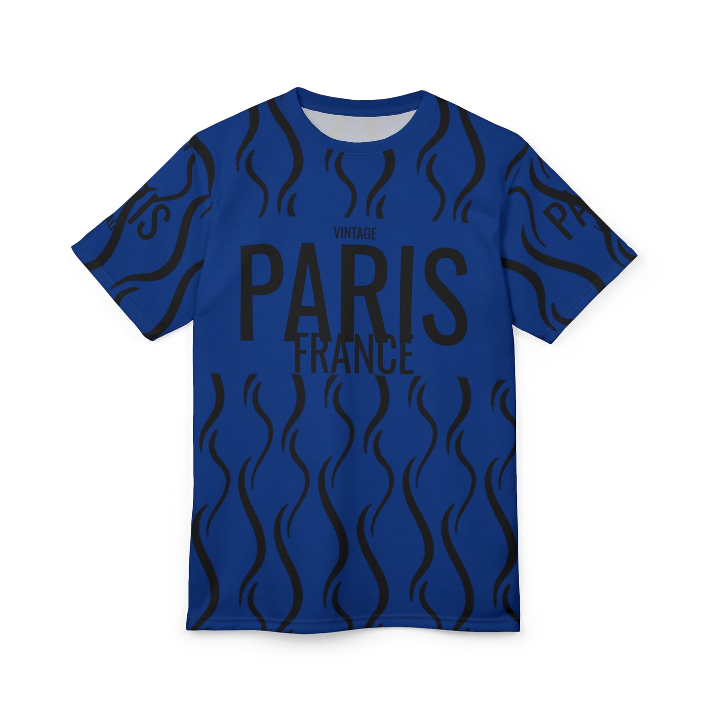 Limited Vintage Paris Black/Blue AOP Cut & Sew Tee