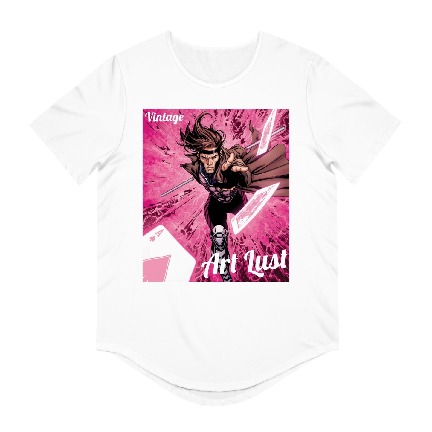 Men's Gambit Ill. Comic Art Lust Jersey Curved Hem Tee
