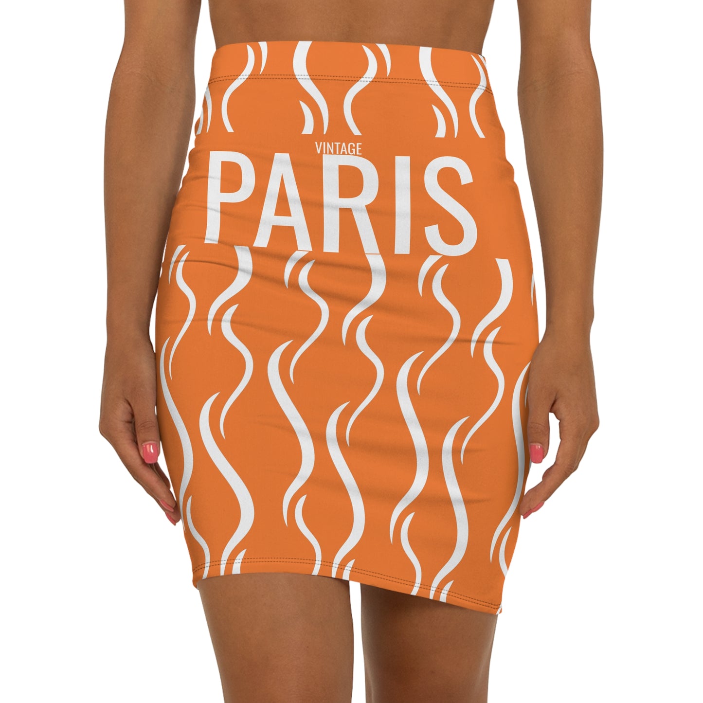 Women's Vintage PARIS Orange Mini Skirt