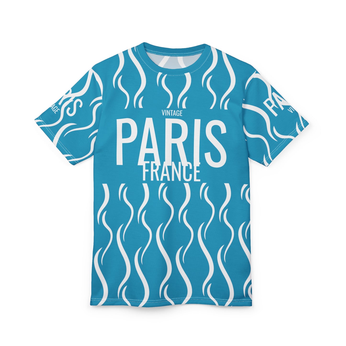 Limited Vintage Paris Turquoise AOP Cut & Sew Tee