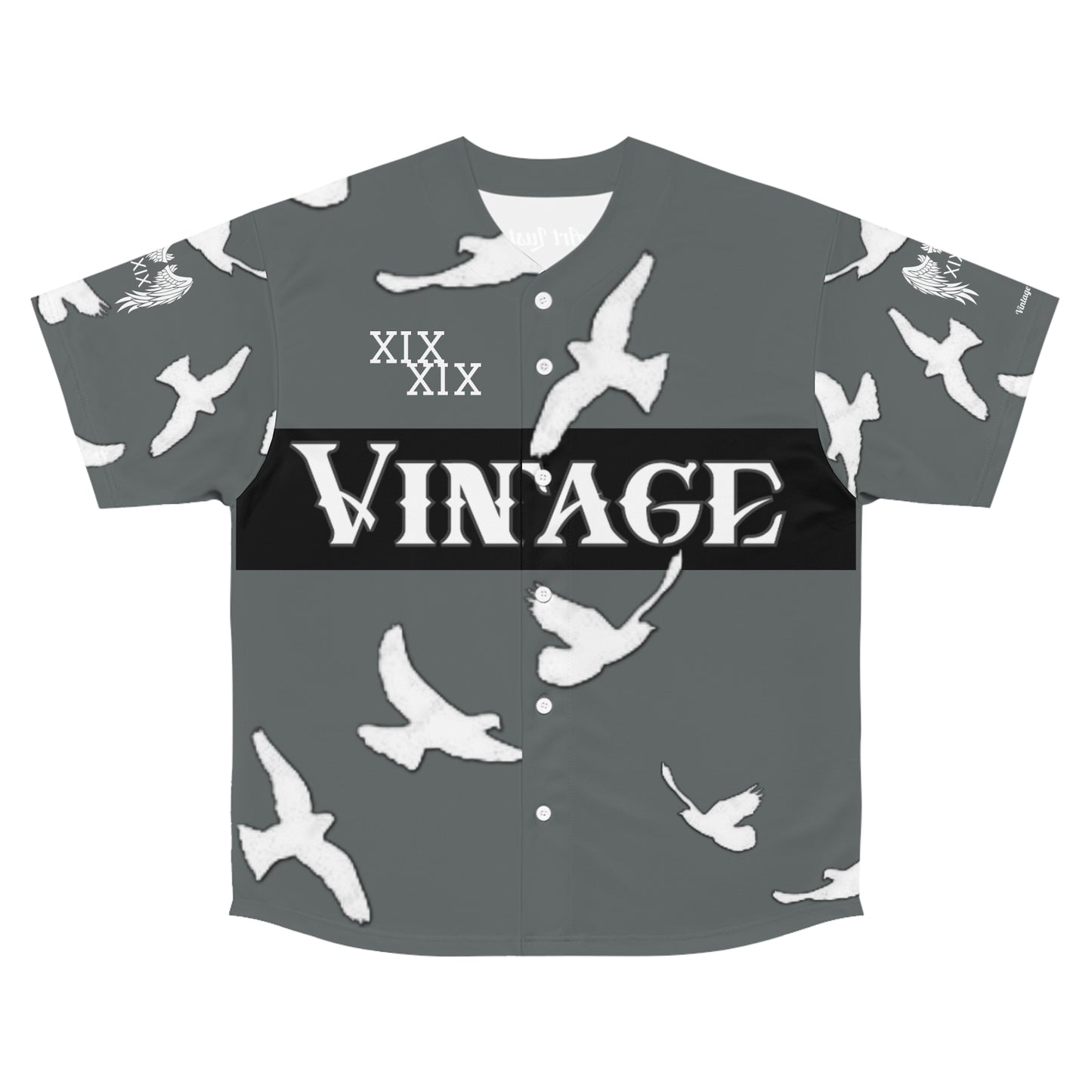 Men's Grey/White Vintage Art Lust Dove's Above Baseball Jersey