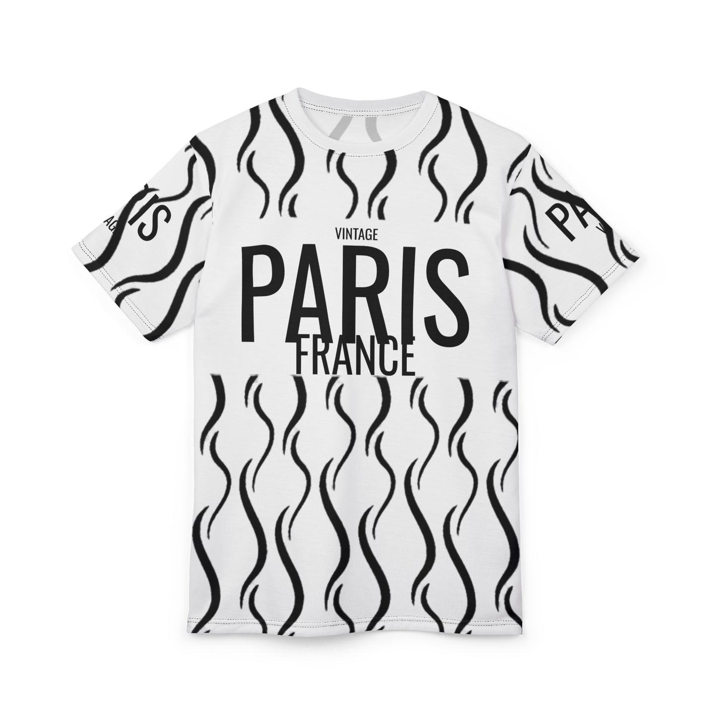 Limited Vintage Paris Black/White AOP Cut & Sew Tee