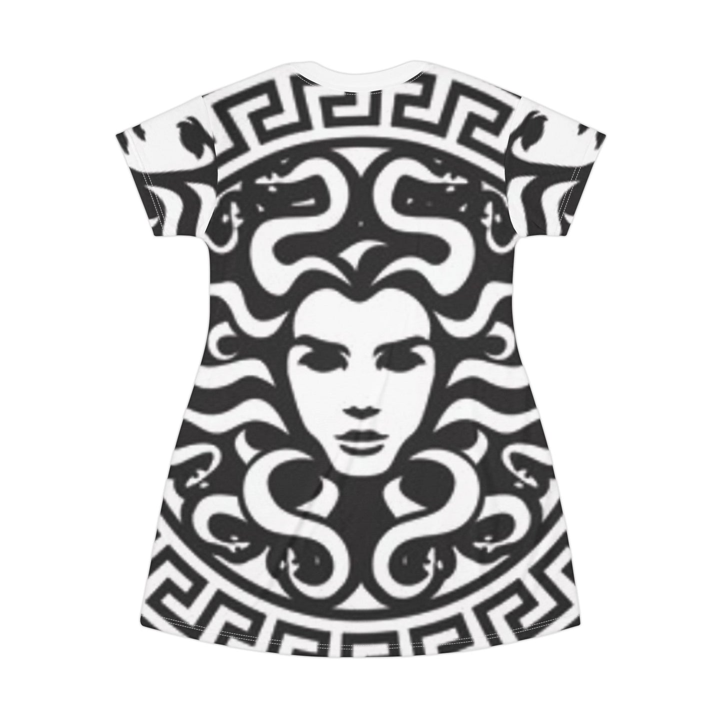 Lion Madusa Black/WhiteT-Shirt Dress (AOP)