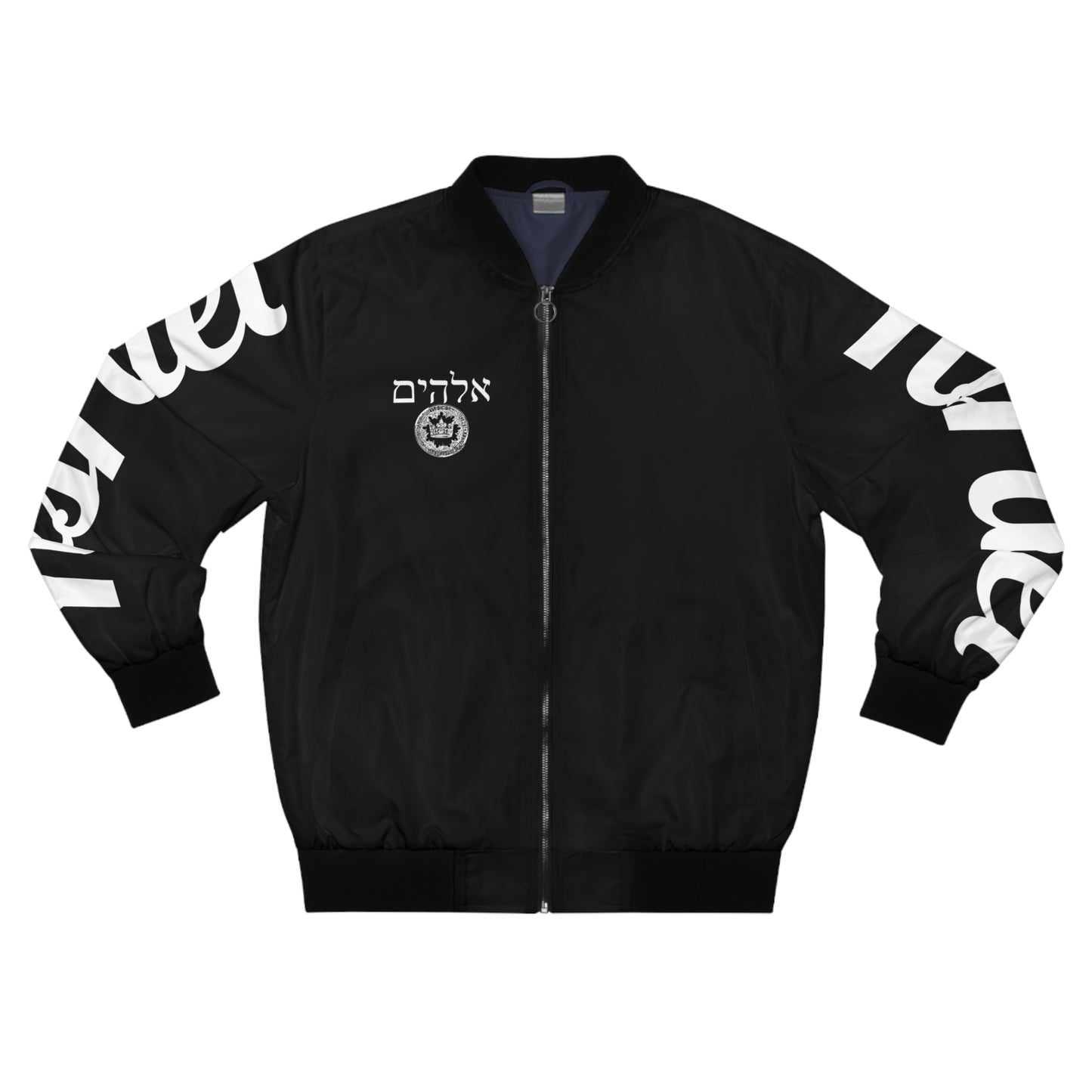 Men's White/Black KOK Bomber Jacket (AOP)