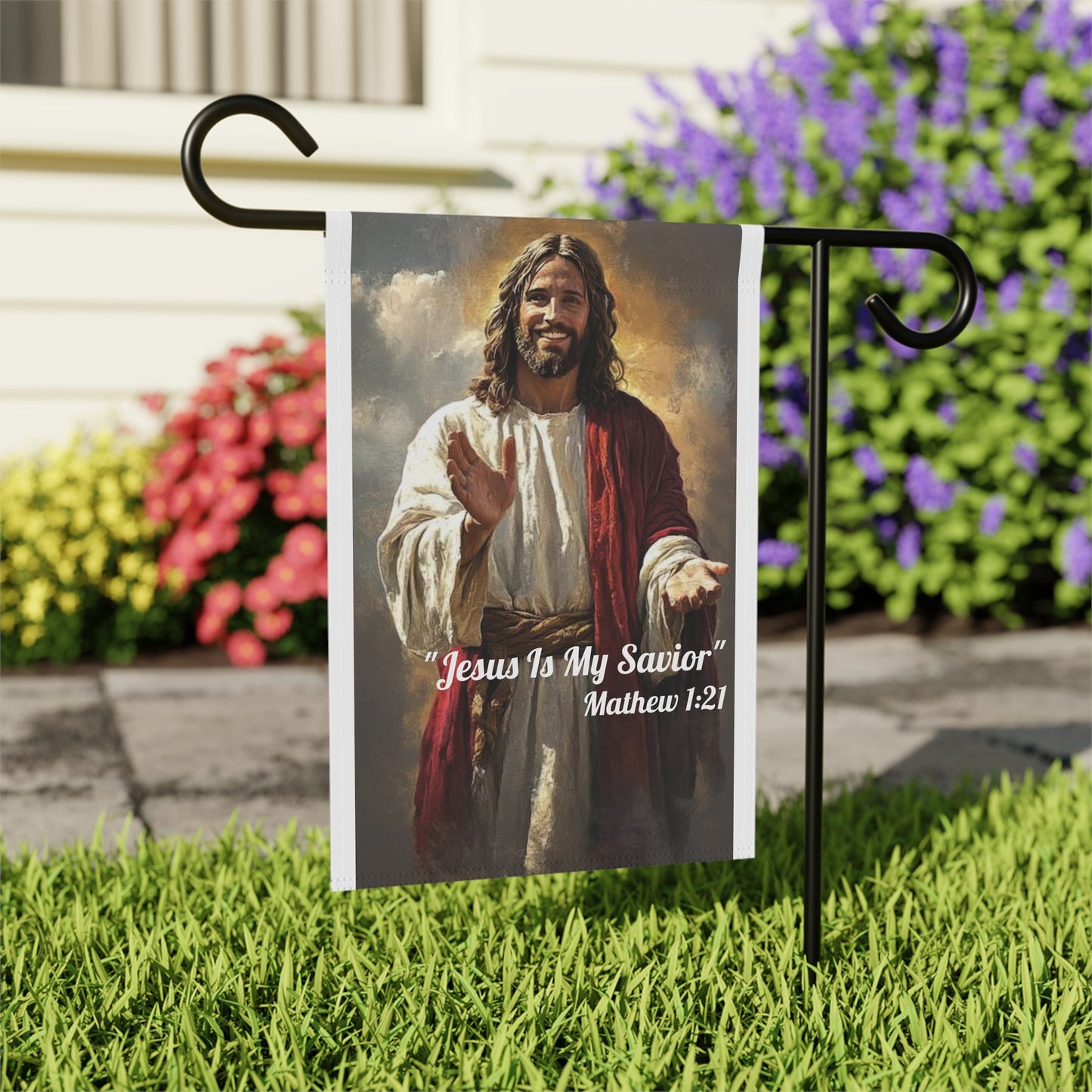 "Jesus Is My Savior" Mathew 1:21 Decorative Yard Banner