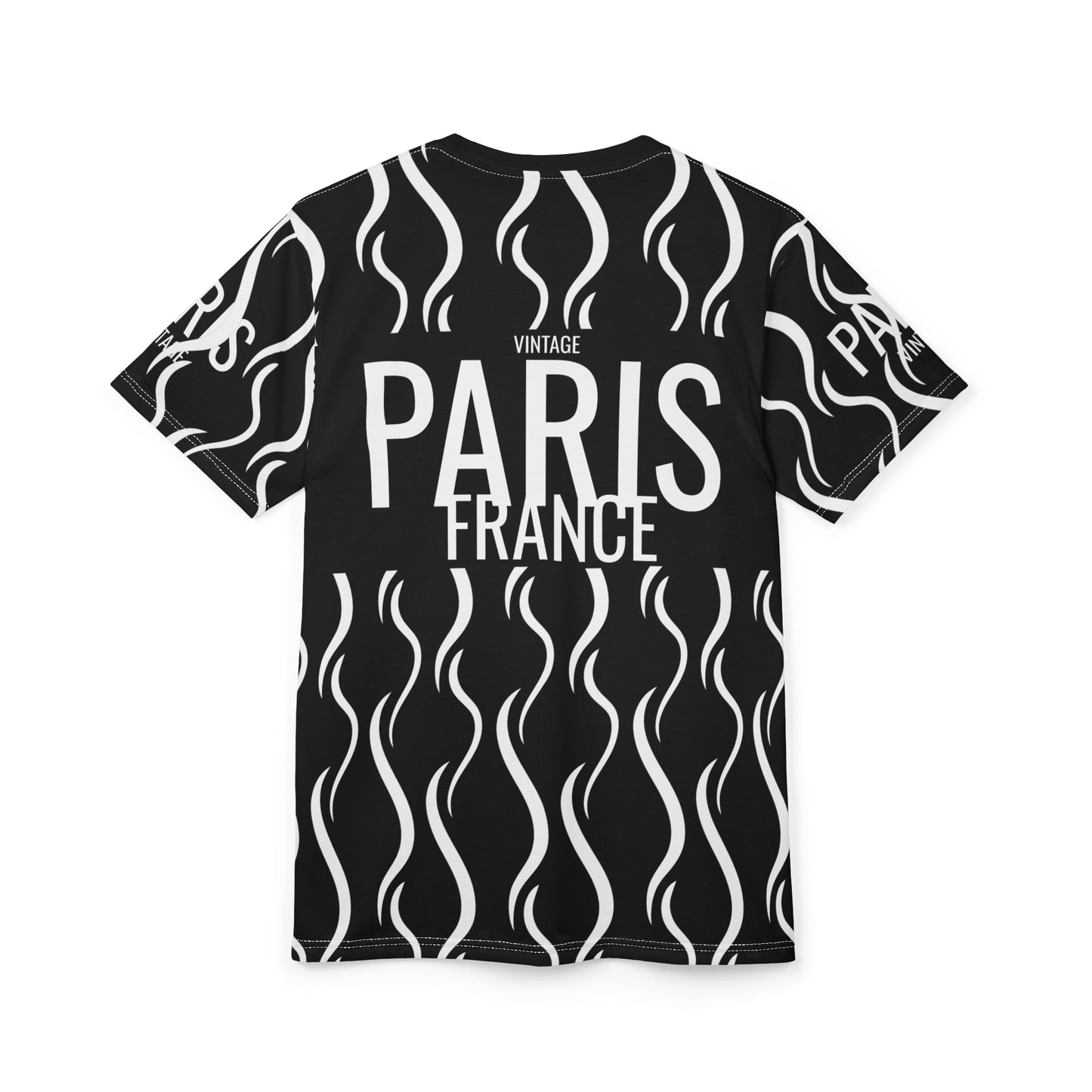 Limited Vintage Paris Black AOP Cut & Sew Tee