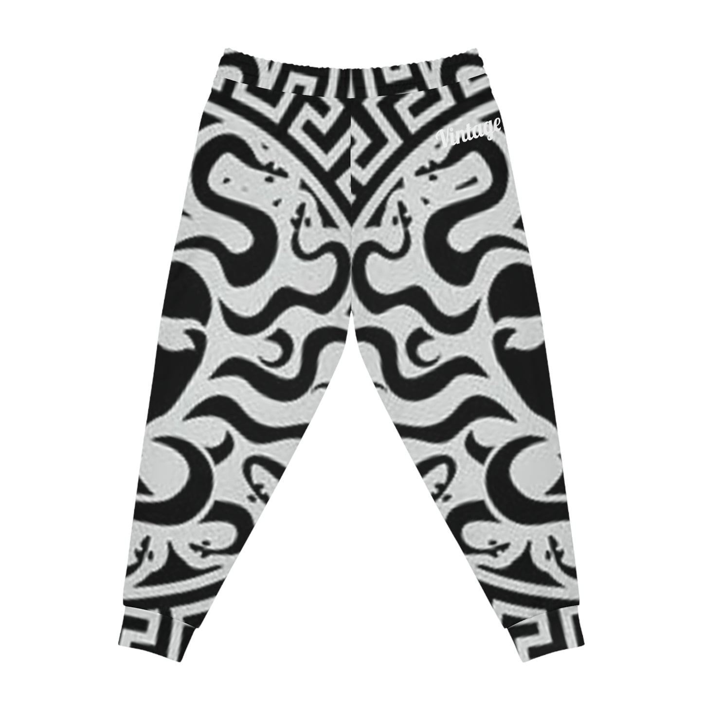 Athletic Black/White Lion Madusa Joggers (AOP)
