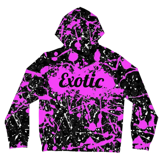 Womens Full-Zip Exotic Pink Hoodie (AOP)