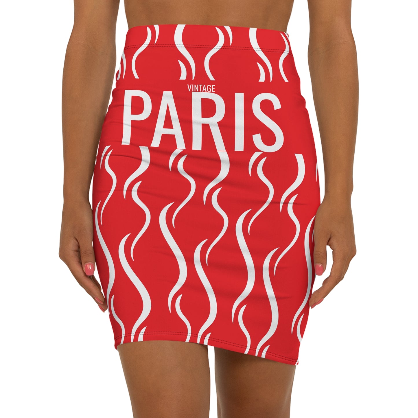 Women's Vintage PARIS Red Mini Skirt