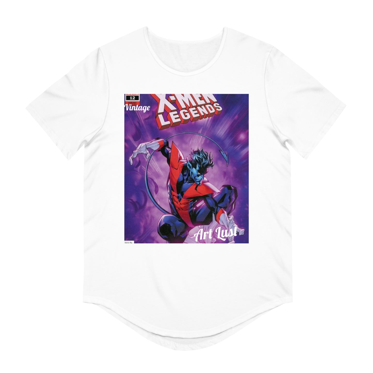 Men's Night Crawler Comic Art Lust Jersey Curved Hem Tee