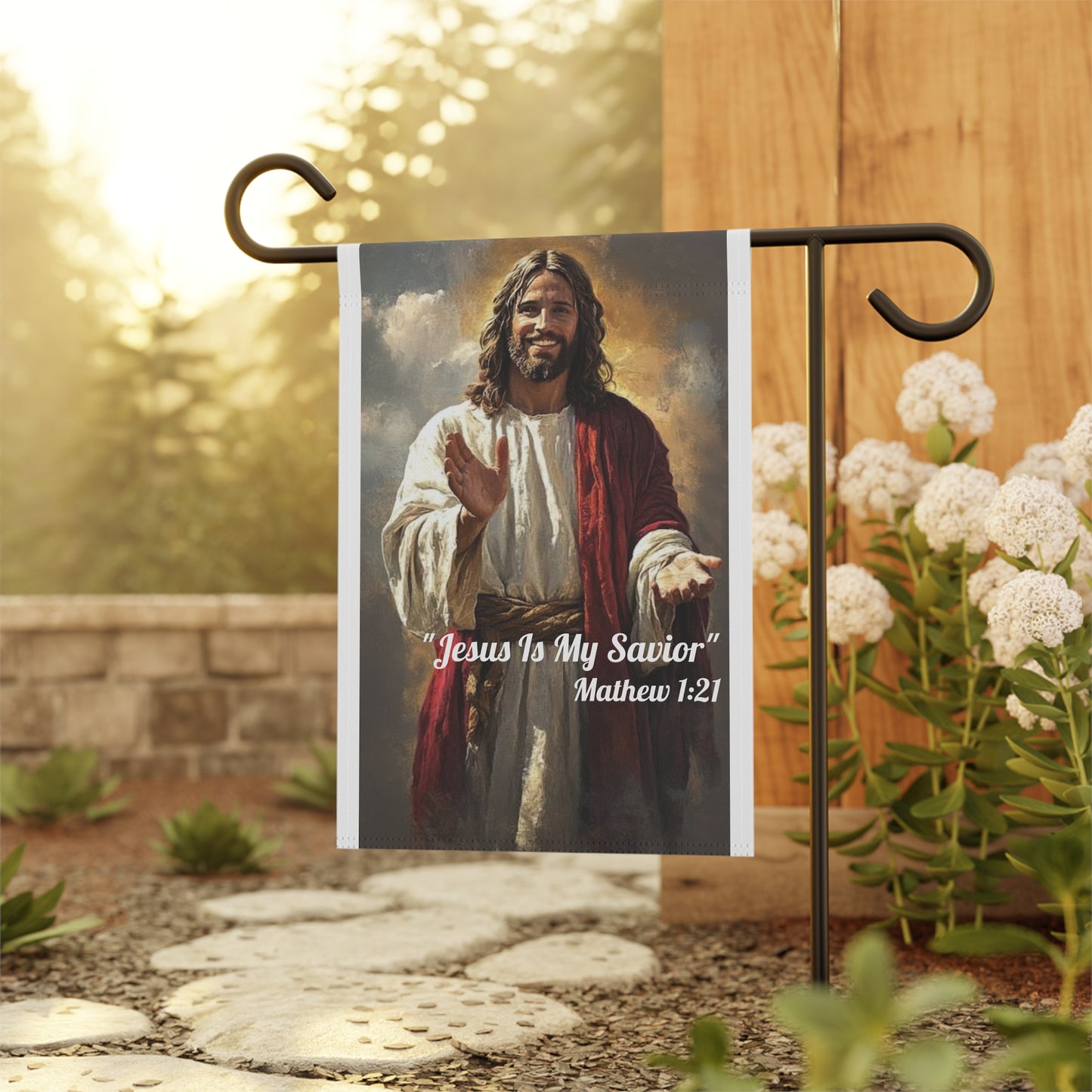 "Jesus Is My Savior" Mathew 1:21 Decorative Yard Banner